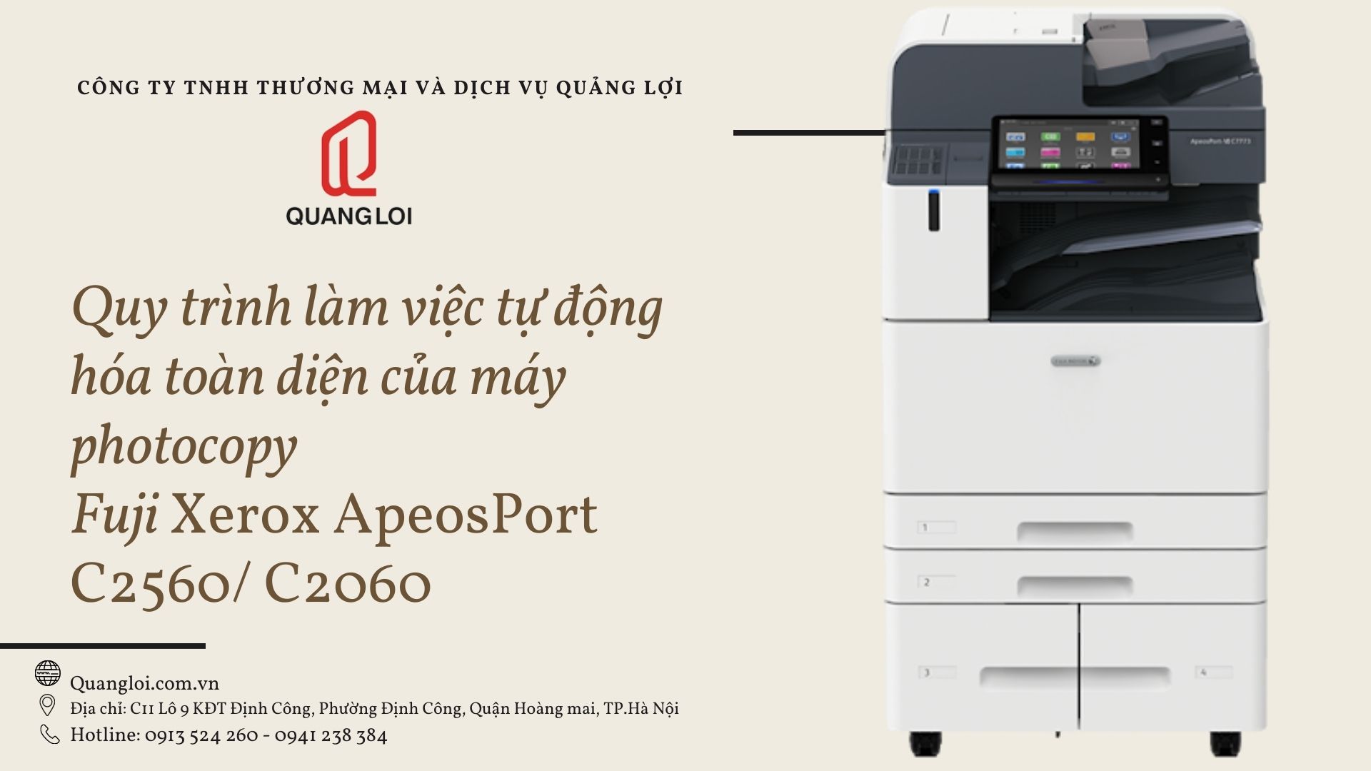 Quy trình làm việc tự động hóa toàn diện của máy photocopy Fuji Xerox ApeosPort C2560/ C2060